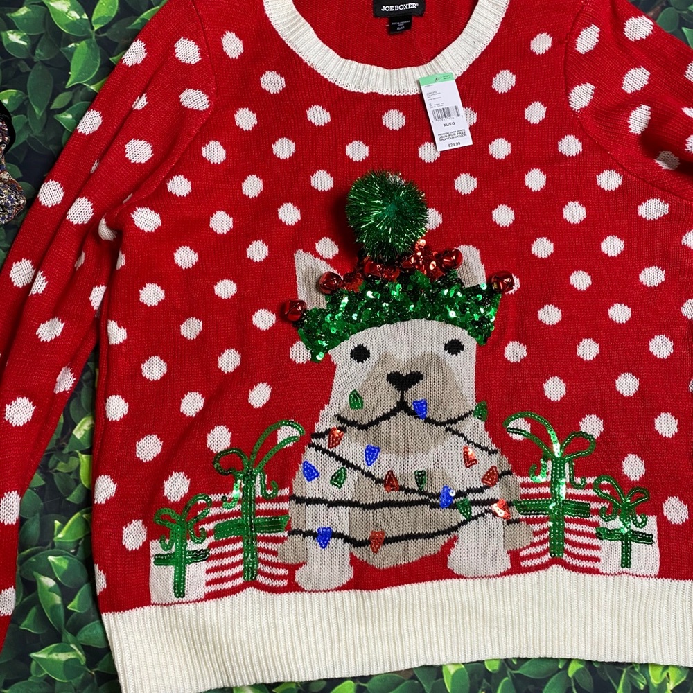 Pug Christmas Sweater XL with bells!